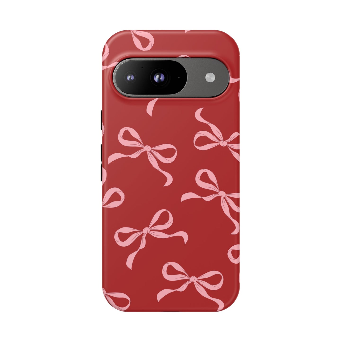 Pink Bows on Red Phone Case - JGUS