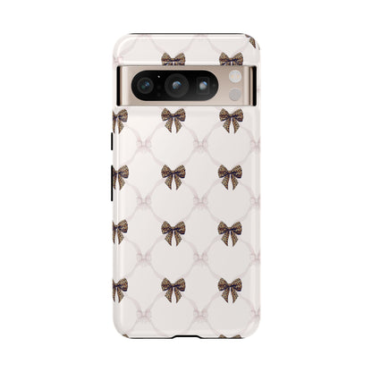 Chic Bow Pattern Phone Case | Elegant Clear Protective Case | Stylish iPhone & Samsung Cover - JGUS