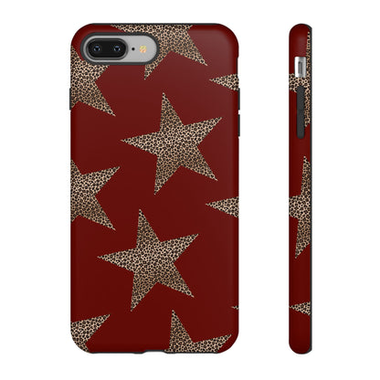 Leopard Star Luxe - Burgundy Edition | Aesthetic Coquette Phone Case for iPhone & Galaxy - JGUS