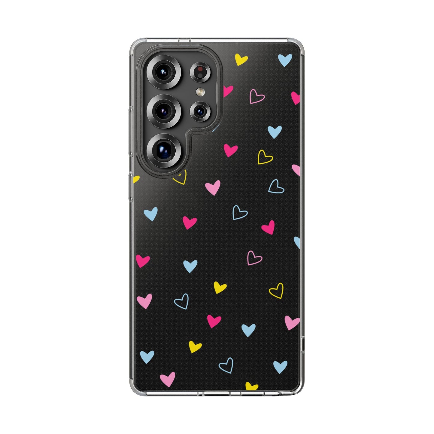 Transparent Heart Design Pattern Clear Phone Case