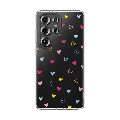 Transparent Heart Design Pattern Clear Phone Case