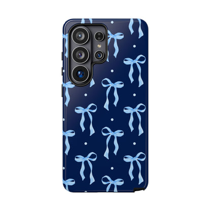 Bows & Blues Phone Case – Aesthetic Ribbon Print | Fits iPhone & Samsung - JGUS