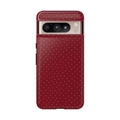 Burgundy  & White Dots Case - JGUS