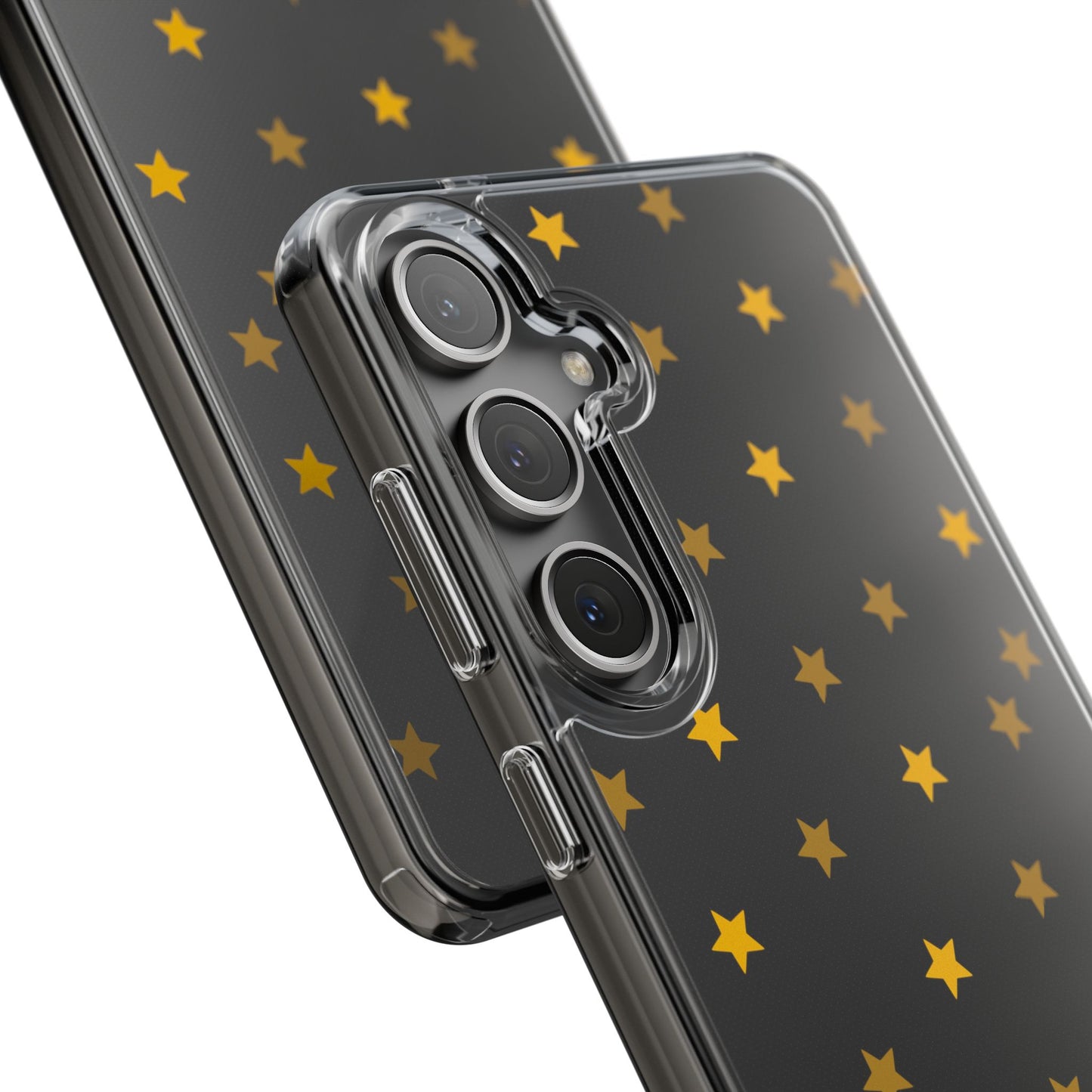 Yellow Stars Clear Phone Case – Stylish, Durable Protection