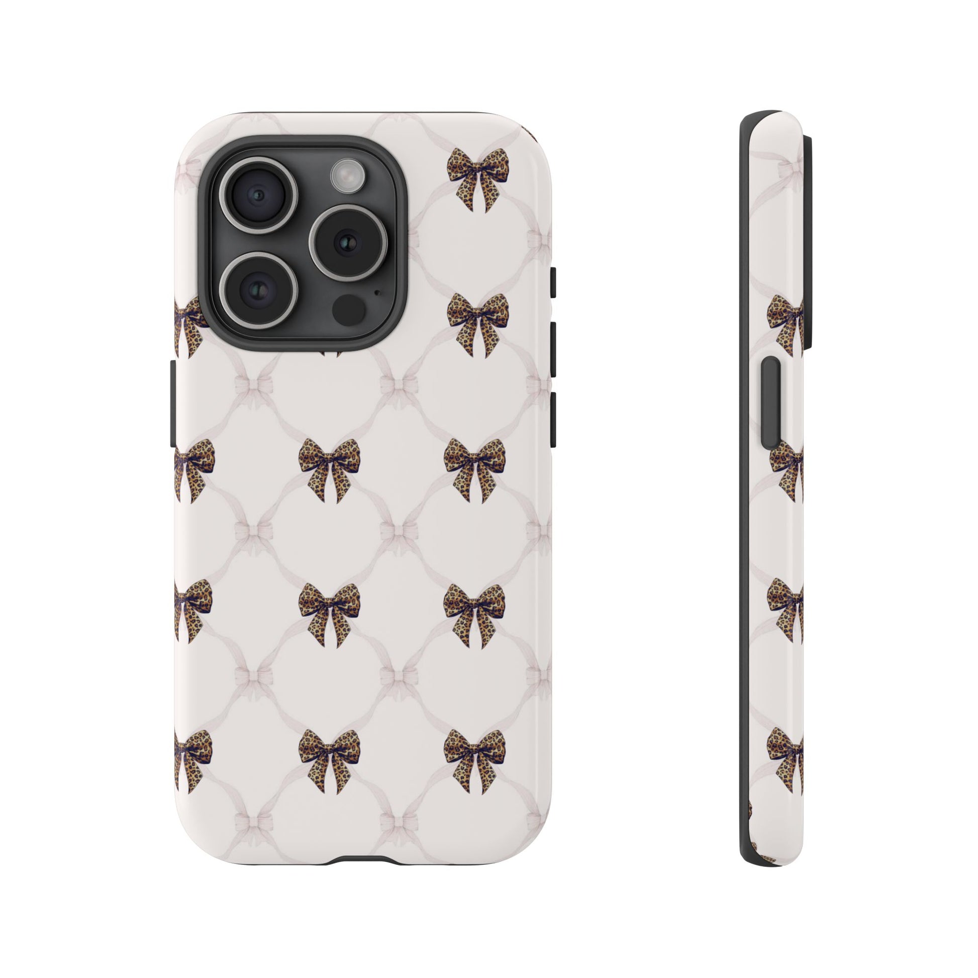 Chic Bow Pattern Phone Case | Elegant Clear Protective Case | Stylish iPhone & Samsung Cover - JGUS