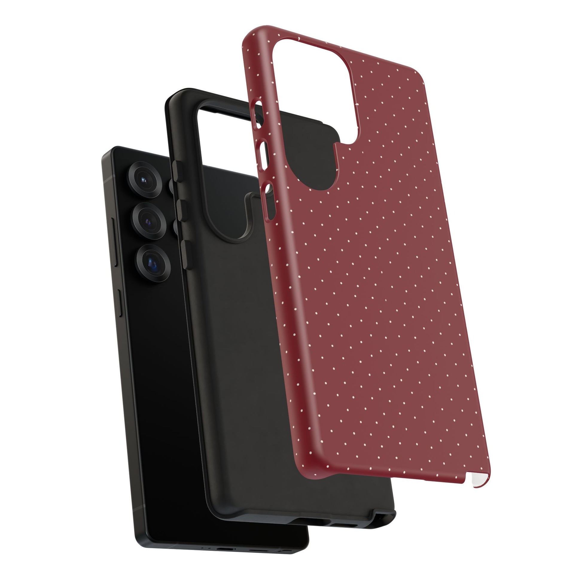 Burgundy  & White Dots Case - JGUS