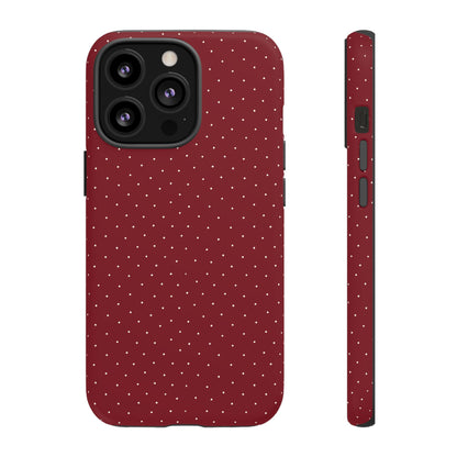 Burgundy  & White Dots Case - JGUS