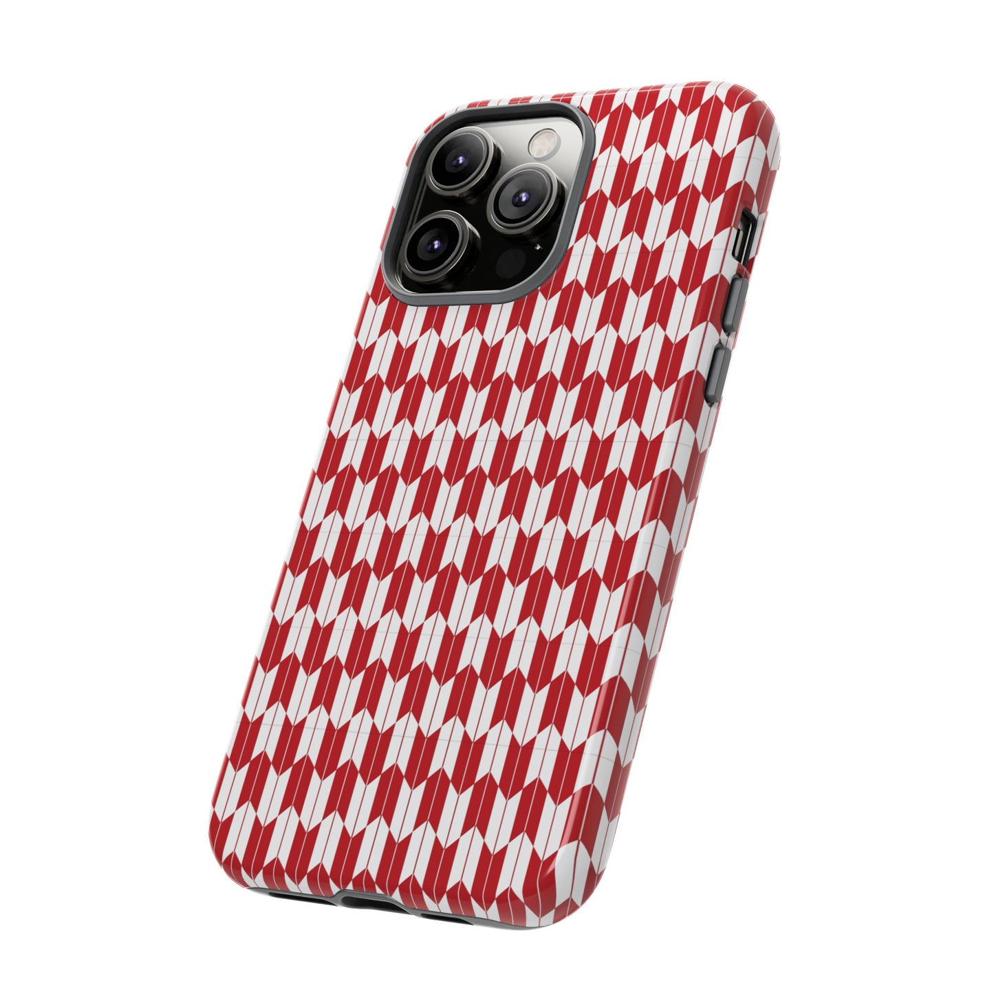 Red Geometric Phone Case for iPhone Samsung Pixel – Bold Pattern Aesthetic Modern Design - JGUS