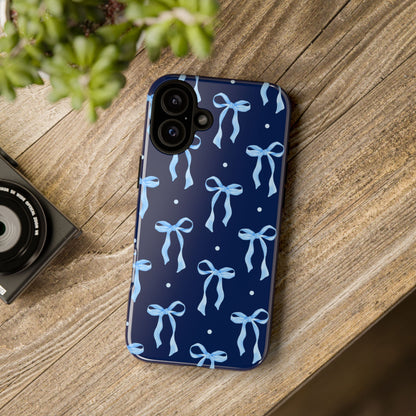 Bows & Blues Phone Case – Aesthetic Ribbon Print | Fits iPhone & Samsung - JGUS