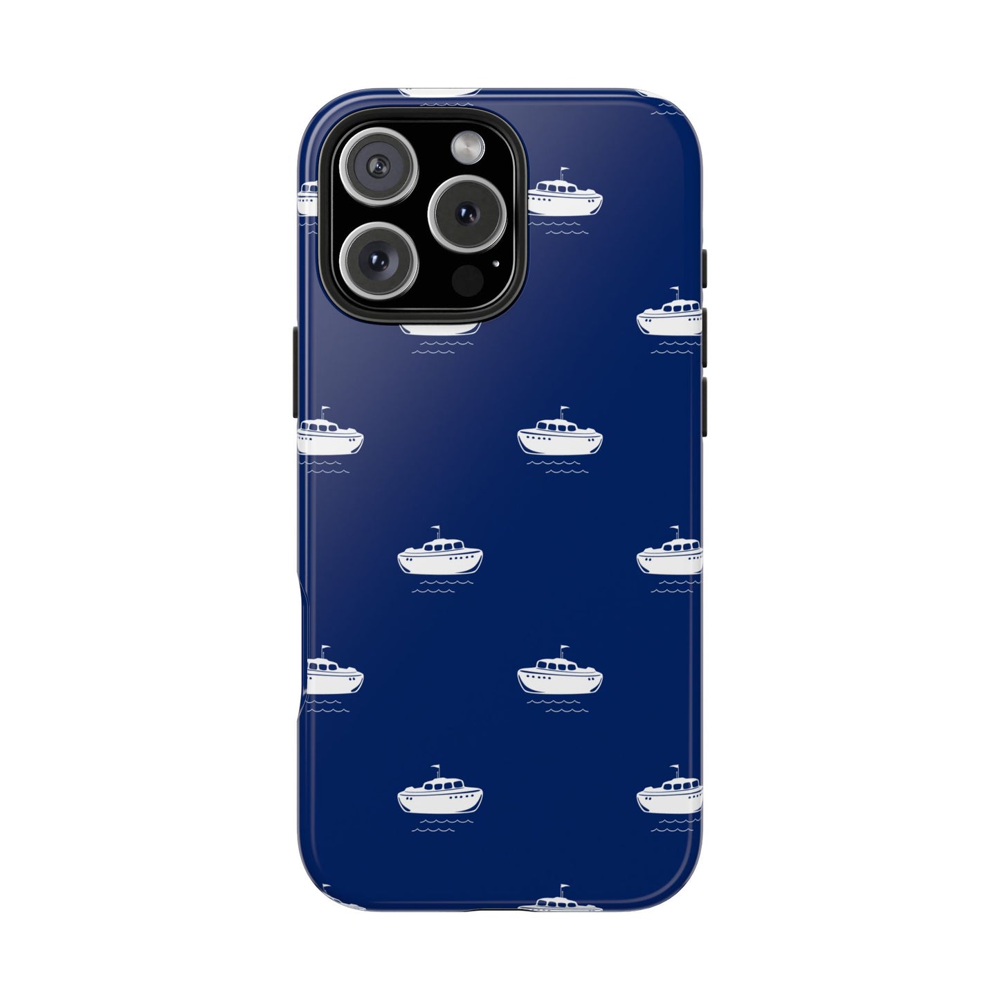 Blue Boat Phone Case – Calm Ocean Pattern for iPhone & Samsung, Durable & Stylish Protection