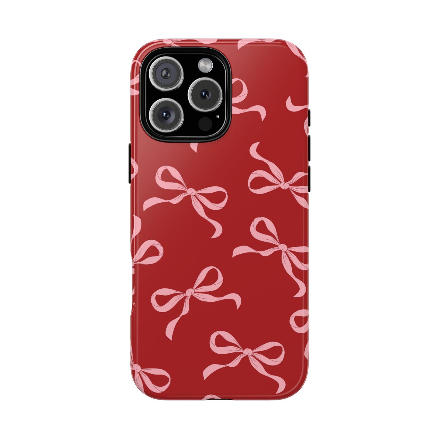 Pink Bows on Red Phone Case - JGUS