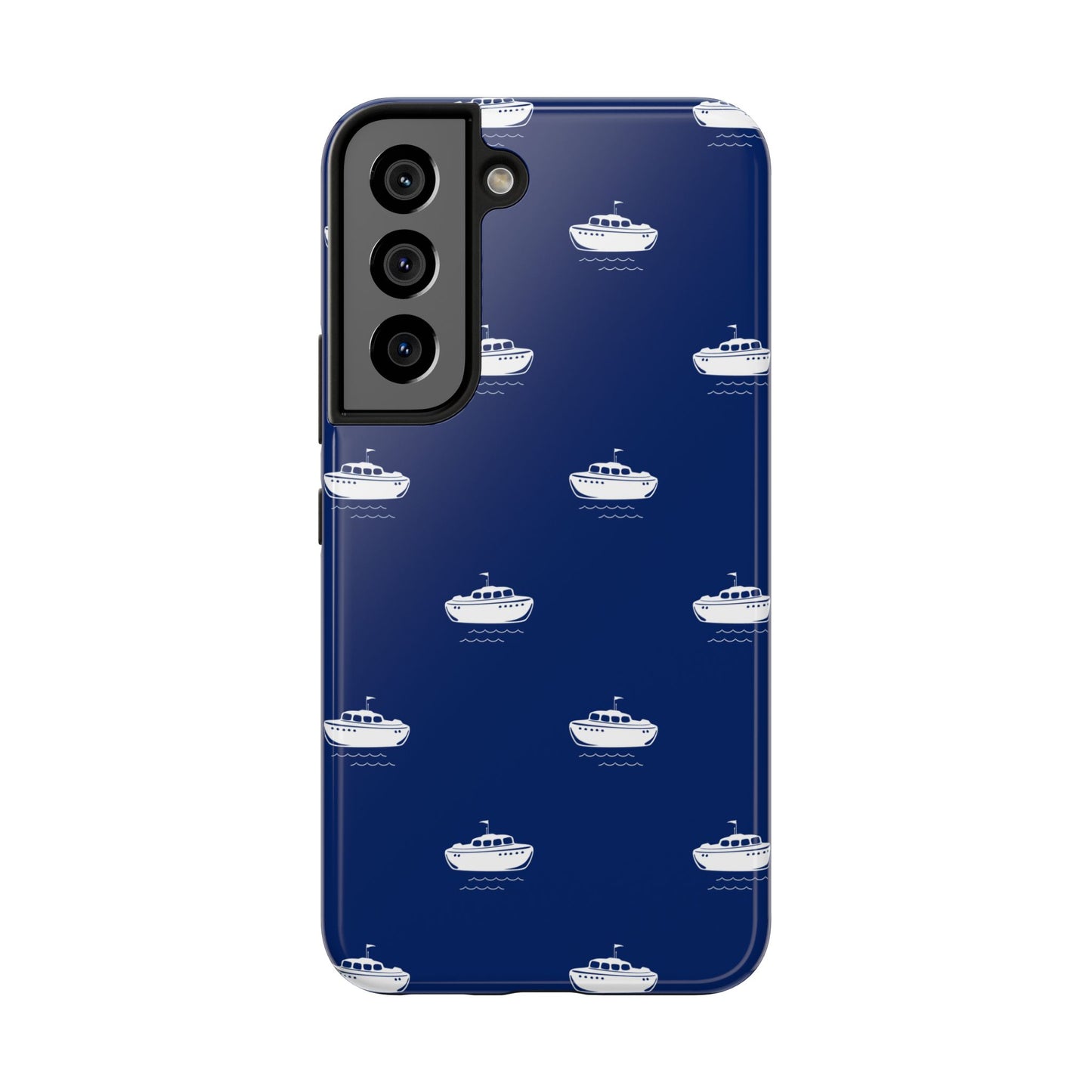 Blue Boat Phone Case – Calm Ocean Pattern for iPhone & Samsung, Durable & Stylish Protection