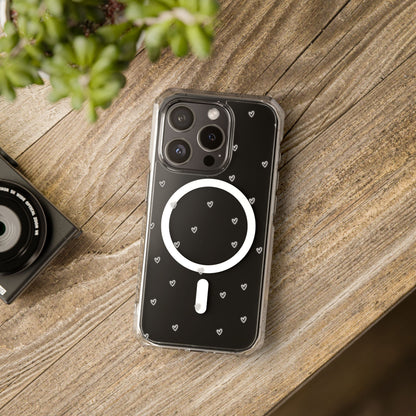 Neon Heart Bling Clear MagSafe Case