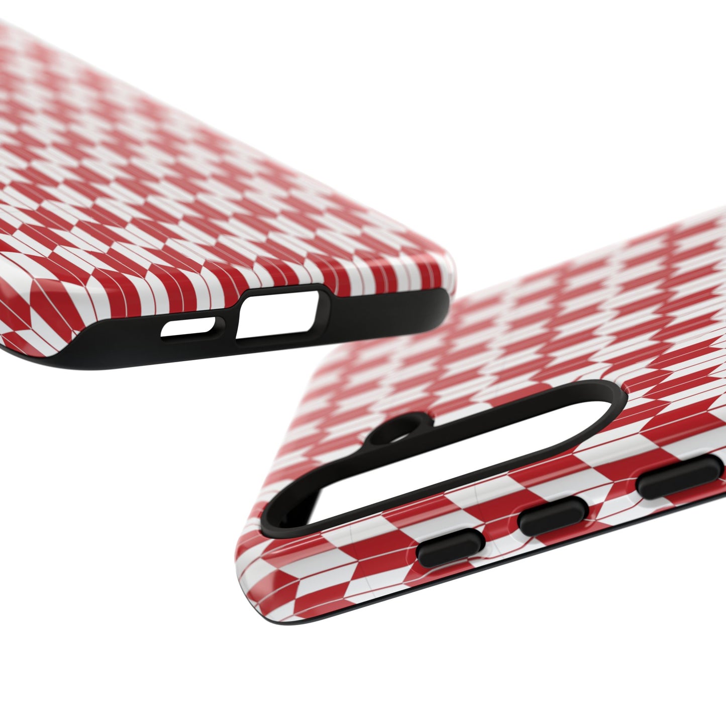 Red Geometric Phone Case for iPhone Samsung Pixel – Bold Pattern Aesthetic Modern Design - JGUS