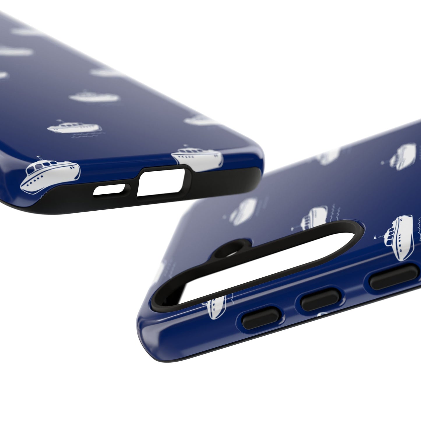 Blue Boat Phone Case – Calm Ocean Pattern for iPhone & Samsung, Durable & Stylish Protection - JGUS