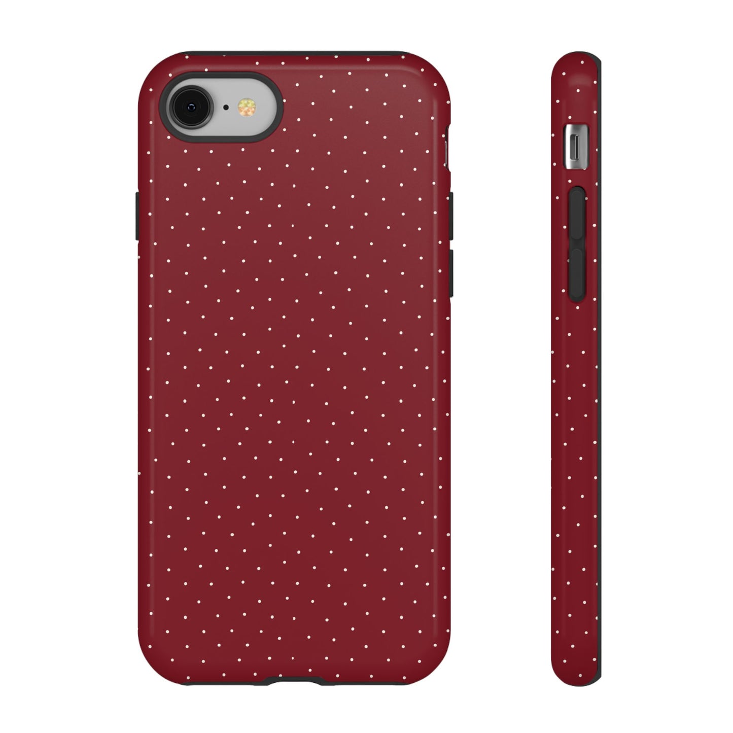 Burgundy  & White Dots Case - JGUS