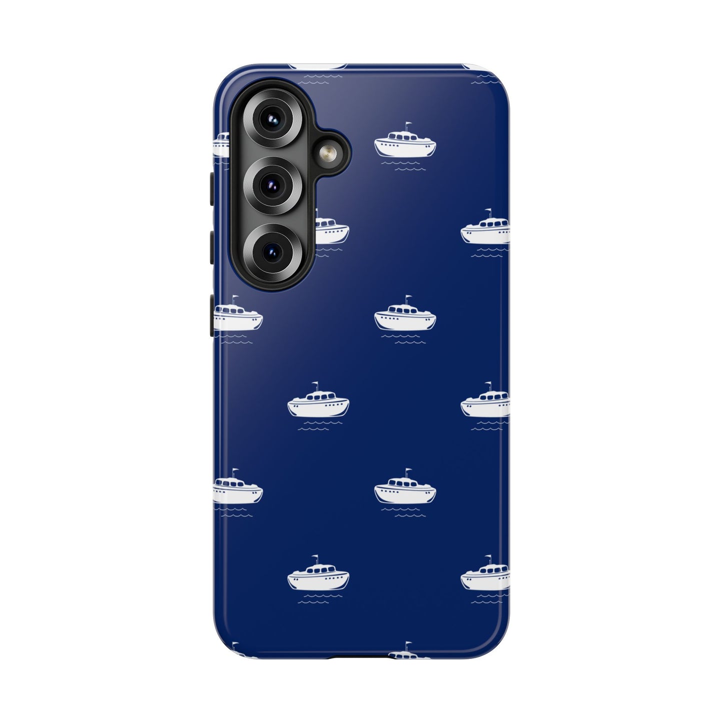 Blue Boat Phone Case – Calm Ocean Pattern for iPhone & Samsung, Durable & Stylish Protection - JGUS