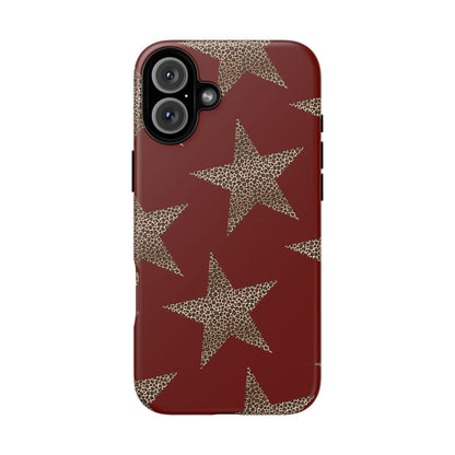 Leopard Star Luxe - Burgundy Edition | Aesthetic Coquette Phone Case for iPhone & Galaxy - JGUS