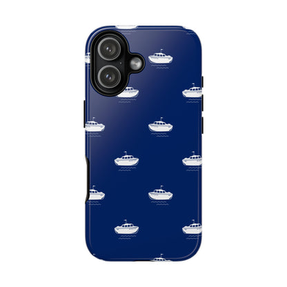 Blue Boat Phone Case – Calm Ocean Pattern for iPhone & Samsung, Durable & Stylish Protection - JGUS