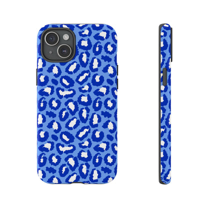 Leopard Vibes - Blue Edition Phone Case for iPhone & Samsung - Stylish & Durable Animal Print Case - JGUS