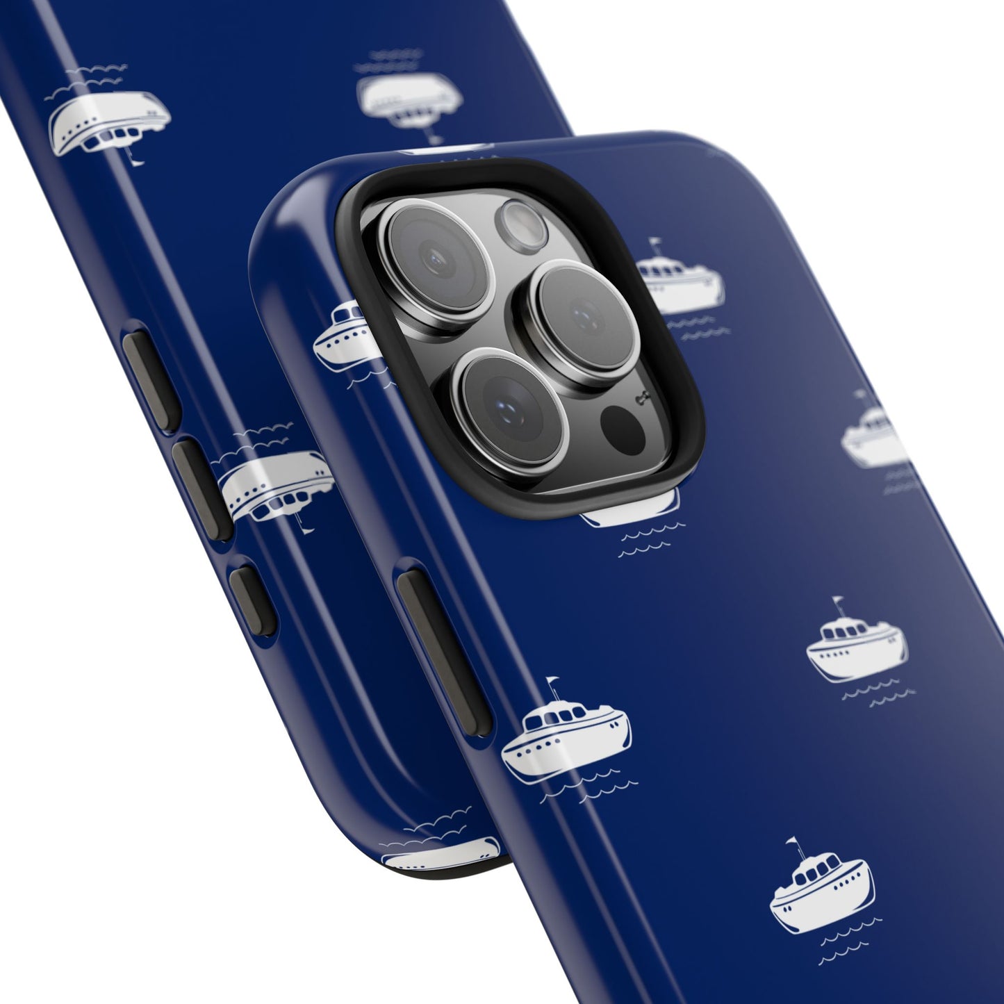 Blue Boat Phone Case – Calm Ocean Pattern for iPhone & Samsung, Durable & Stylish Protection