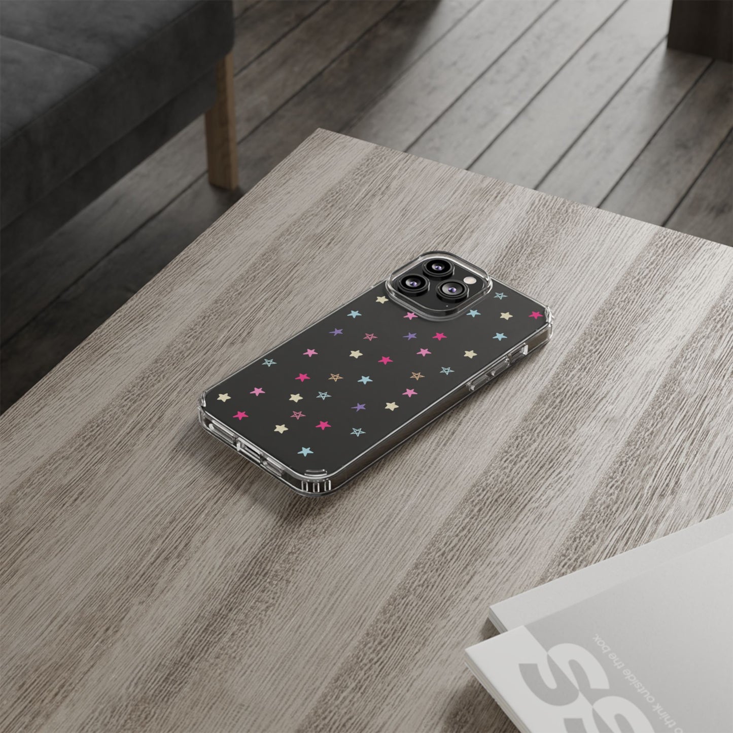 Star Pattern Clear Phone Case