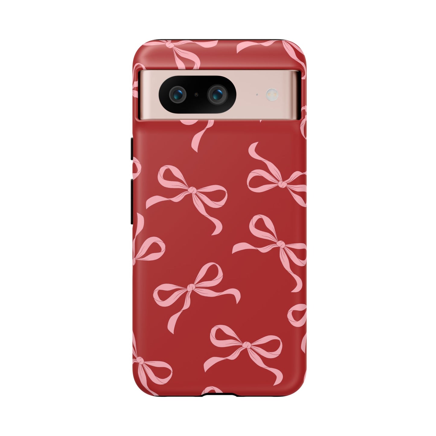 Pink Bows on Red Phone Case - JGUS