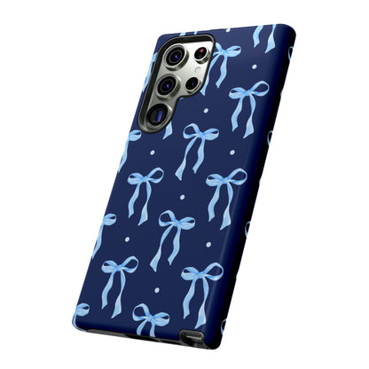 Bows & Blues Phone Case – Aesthetic Ribbon Print | Fits iPhone & Samsung - JGUS