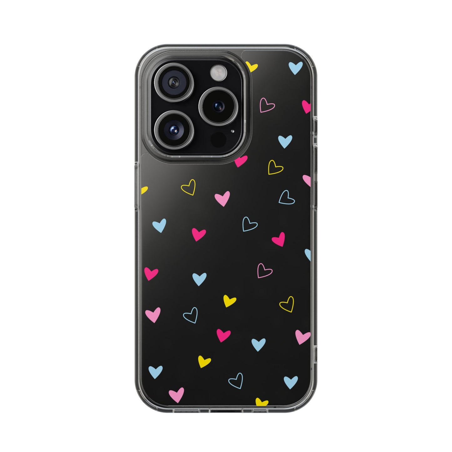 Transparent Heart Design Pattern Clear Phone Case