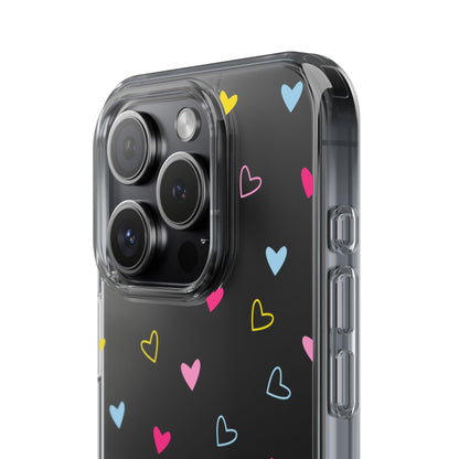 Transparent Heart Design Pattern Clear Phone Case