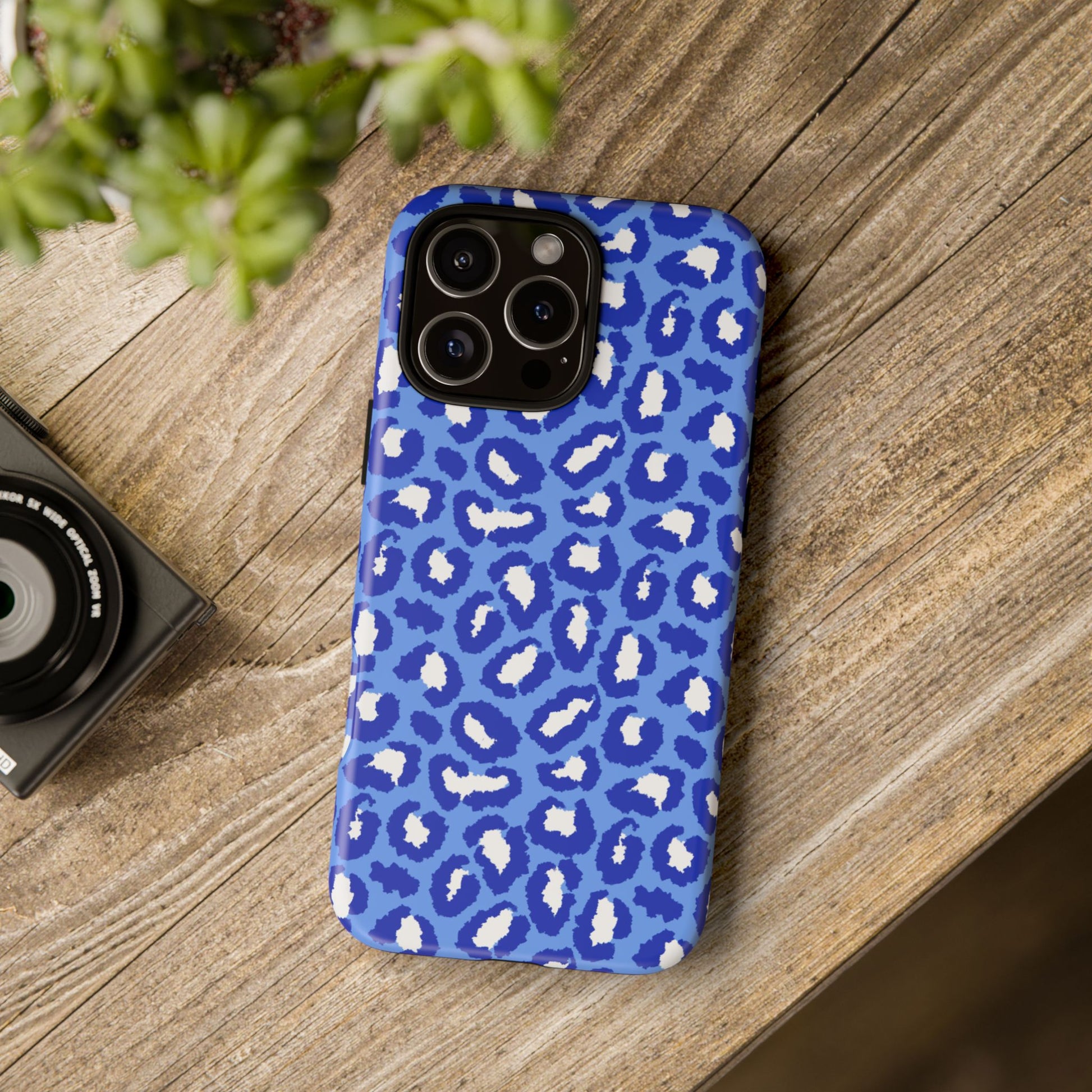 Leopard Vibes - Blue Edition Phone Case for iPhone & Samsung - Stylish & Durable Animal Print Case - JGUS