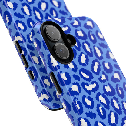 Leopard Vibes - Blue Edition Phone Case for iPhone & Samsung - Stylish & Durable Animal Print Case - JGUS