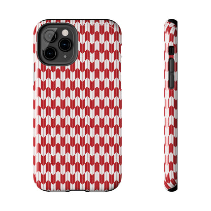 Red Harmony Geometric Phone Case – Durable, Slim, and MagSafe Compatible