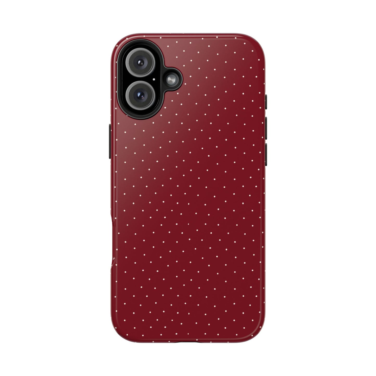 Burgundy  & White Dots Case