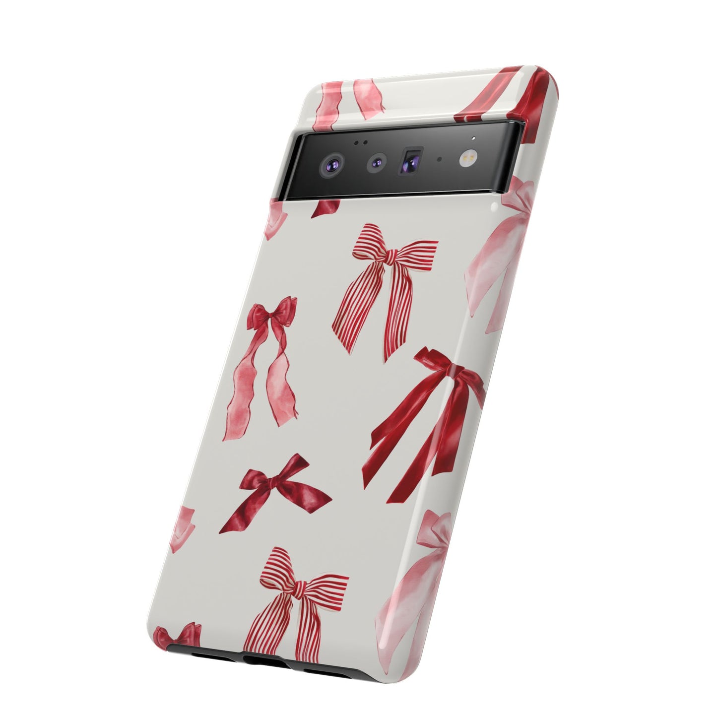 Burgundy Chic Bow Design Phone Case - JGUS