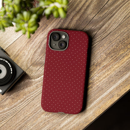 Burgundy  & White Dots Case - JGUS