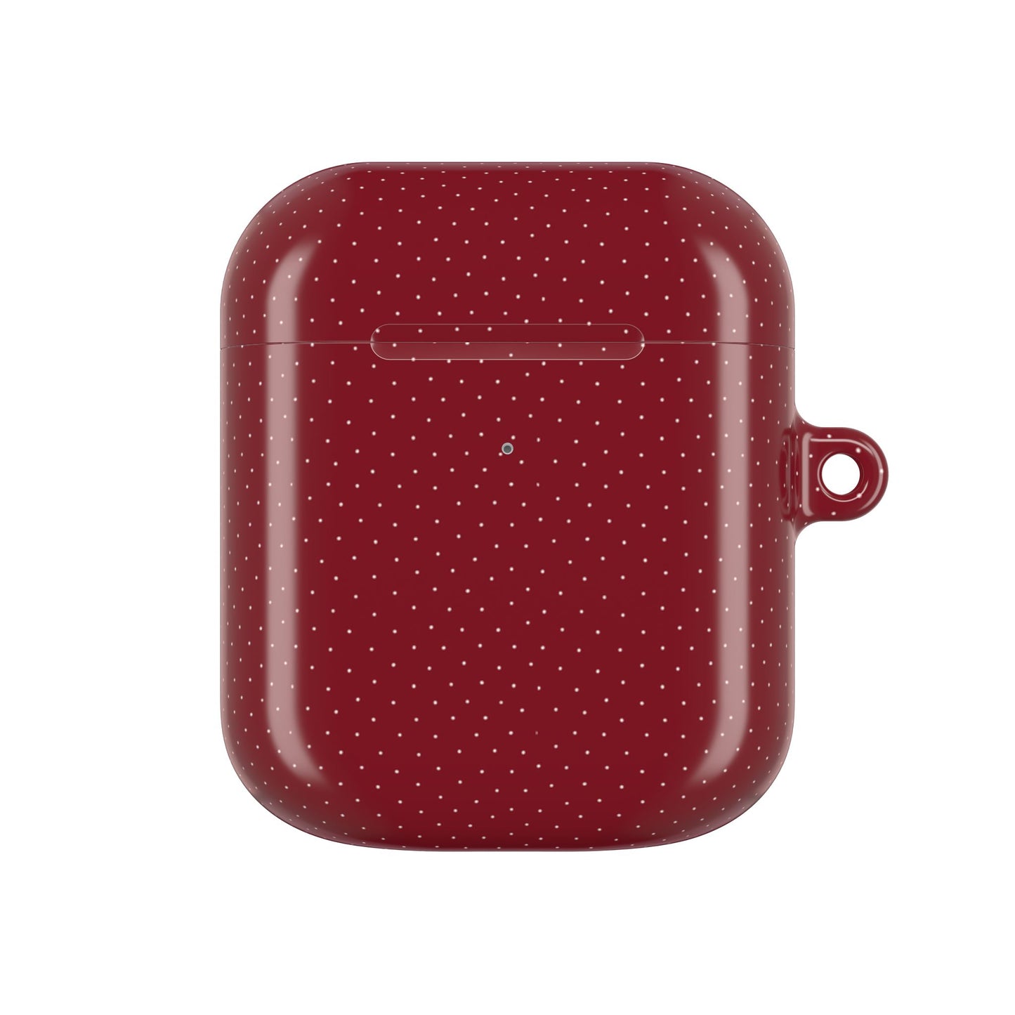 Burgundy & White Dots Shockproof & Scratch-Resistant AirPods Case – Wireless Charging Compatible