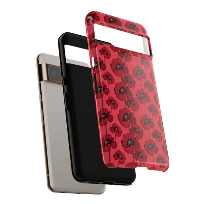 Red Poppy Phone Case for iPhone, Samsung & Google Pixel – Bold Floral Statement Aesthetic - JGUS