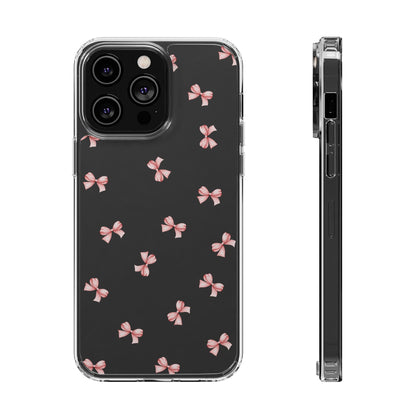 Pink Bow Dreams Clear Phone Case