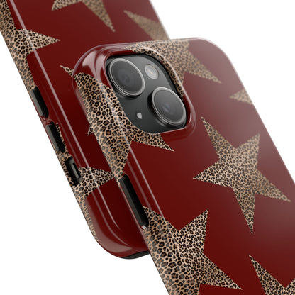Leopard Star Luxe - Burgundy Edition | Aesthetic Coquette Phone Case for iPhone & Galaxy