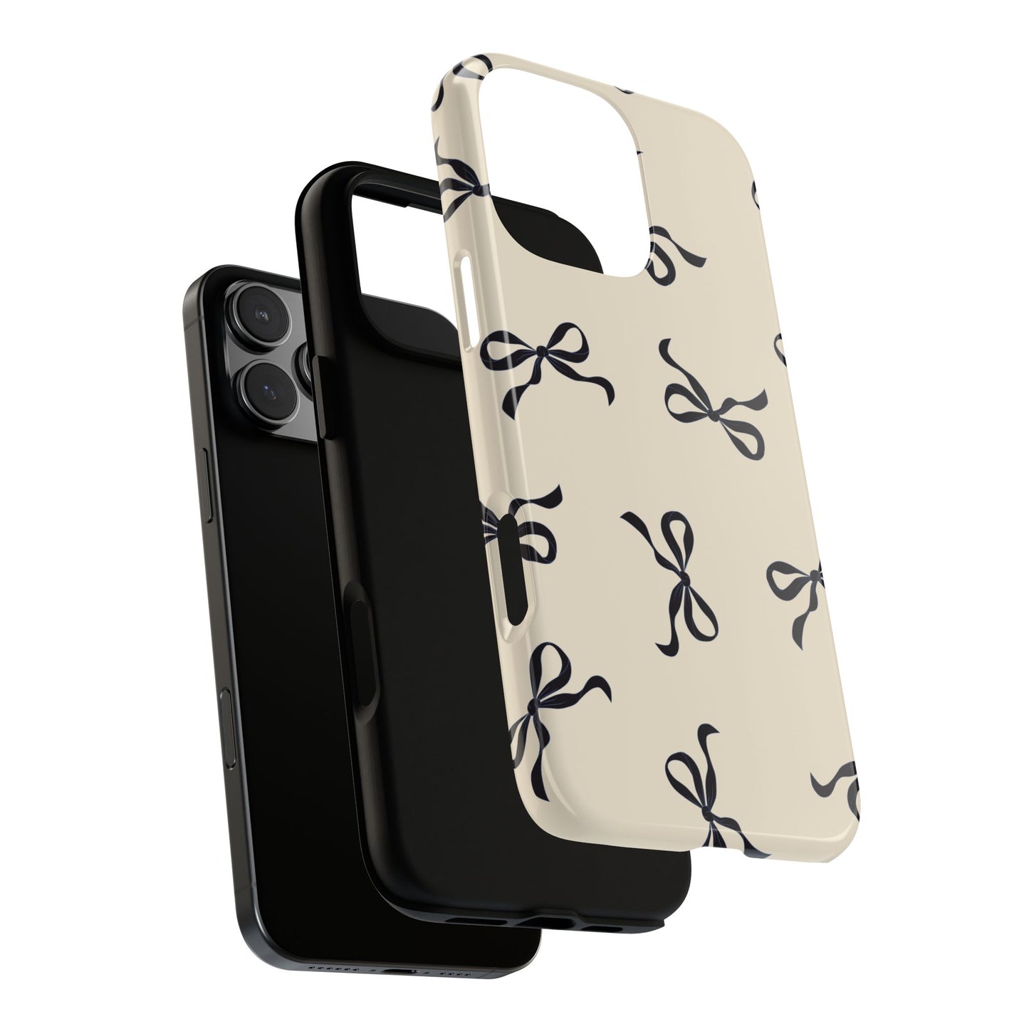Beige and Black Bow Phone Case - JGUS