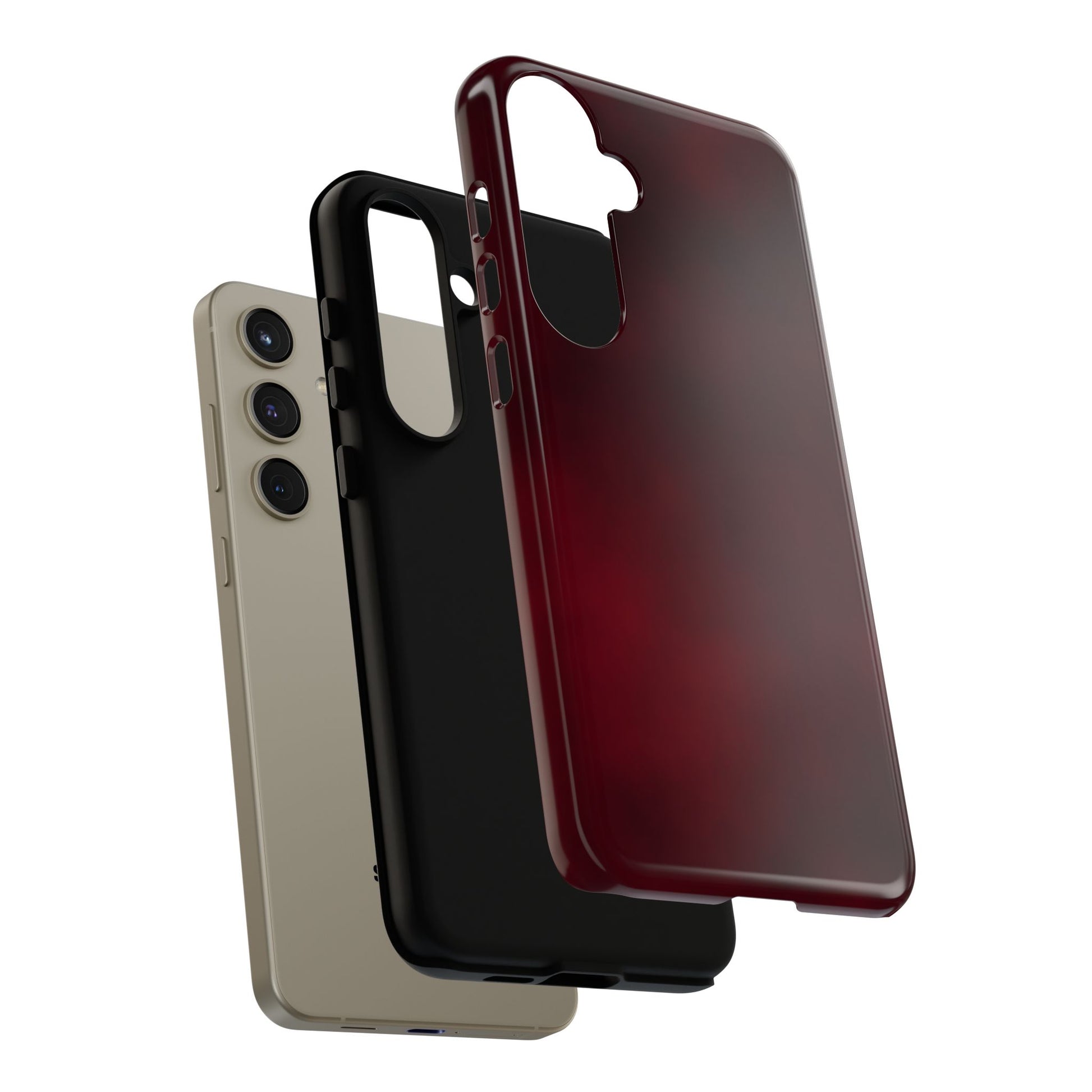 Vintage Burgundy Cherry Phone Case – Elegant Floral Design for iPhone 17 & Samsung Galaxy | Tough Protective Cover - JGUS