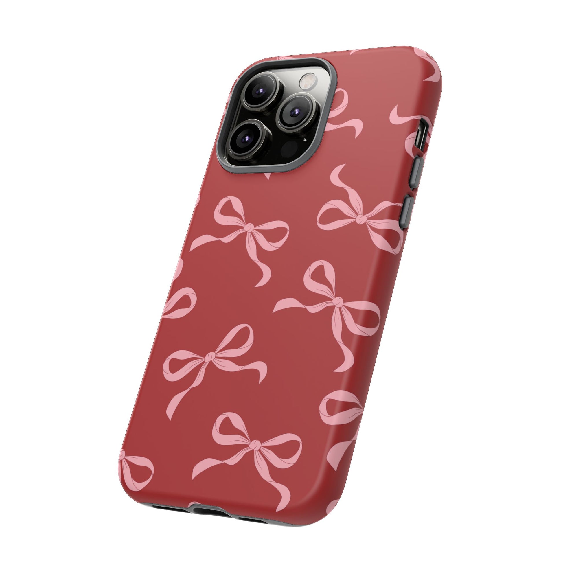 Pink Bows on Red Phone Case - JGUS