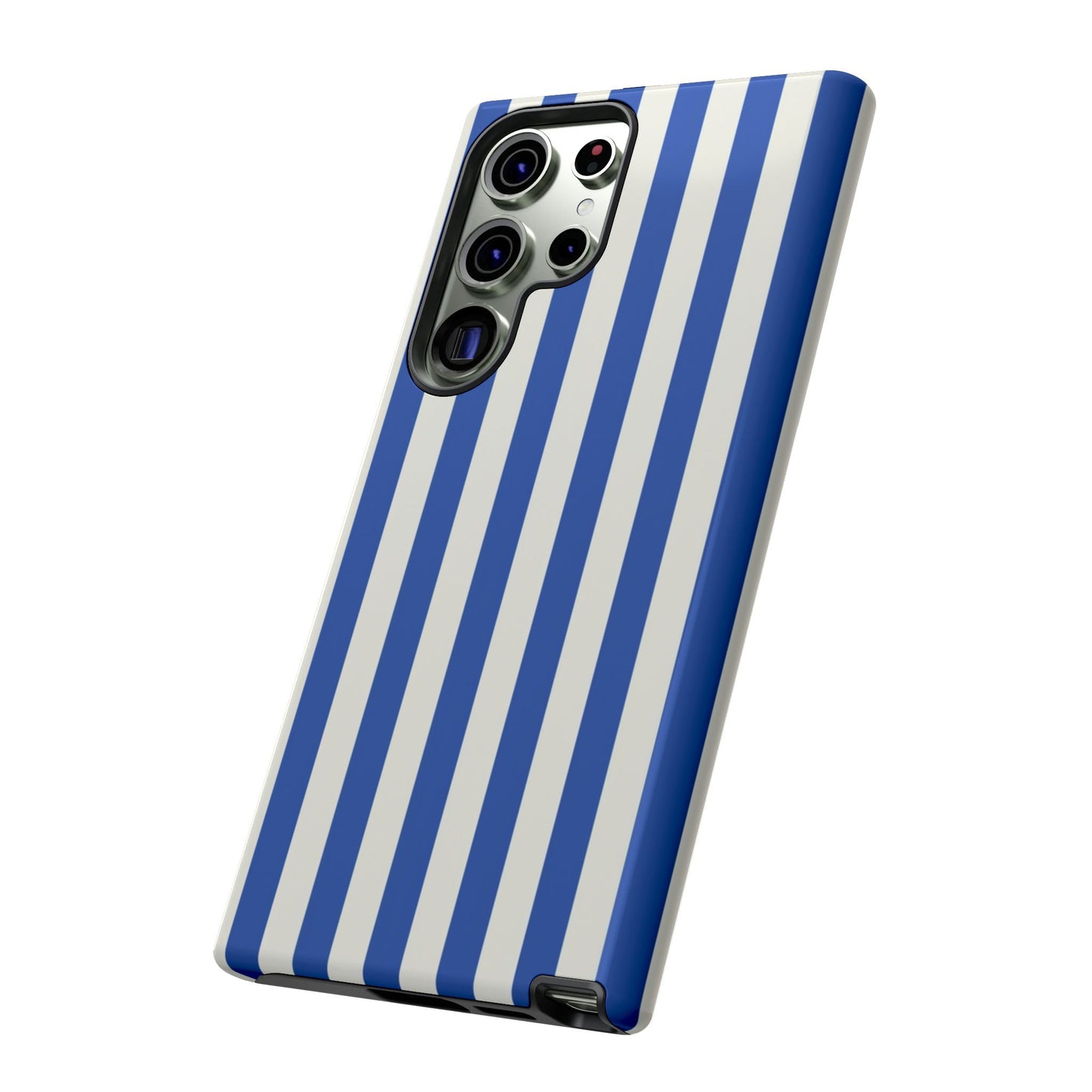 Title: Blue & White Stripe Phone Case – Classic Nautical Pattern for iPhone & Samsung - JGUS
