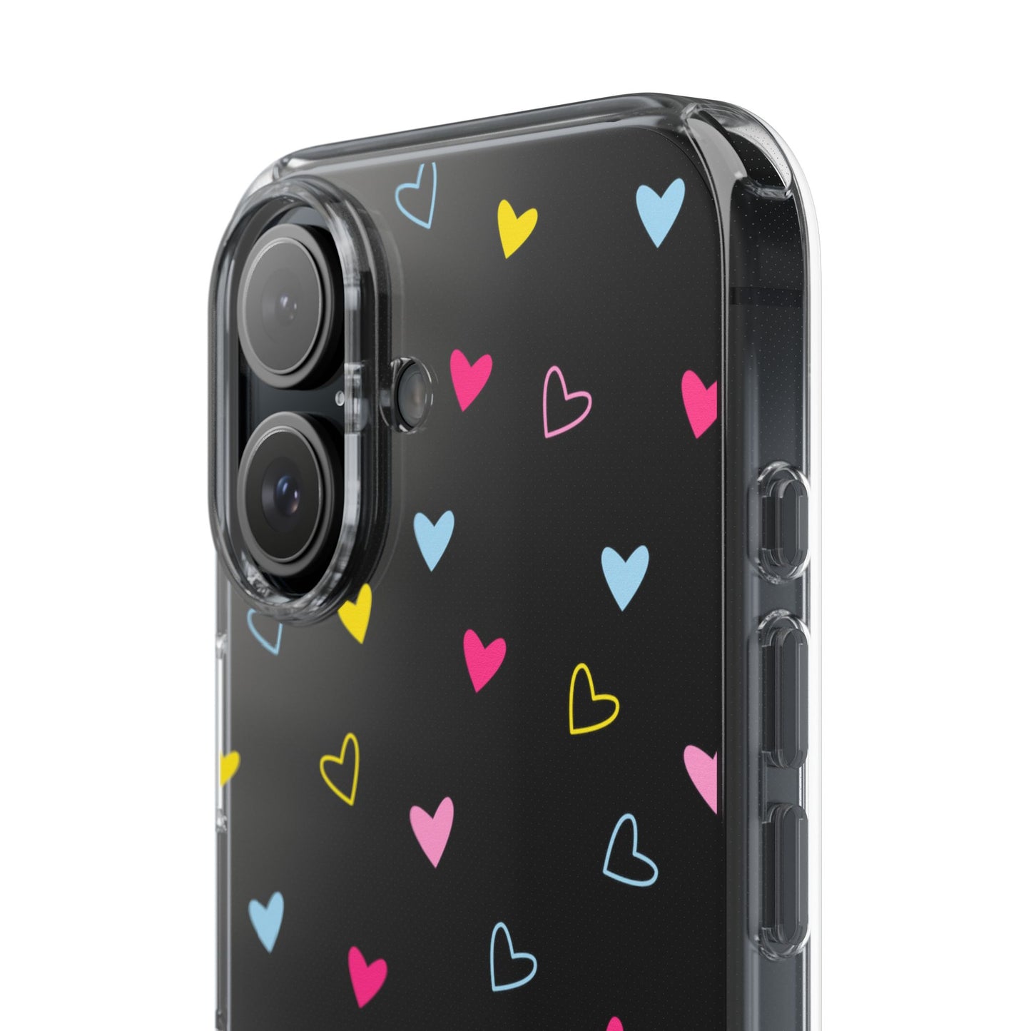 Transparent Heart Design Pattern Clear Phone Case