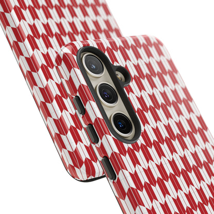 Red Geometric Phone Case for iPhone Samsung Pixel – Bold Pattern Aesthetic Modern Design - JGUS