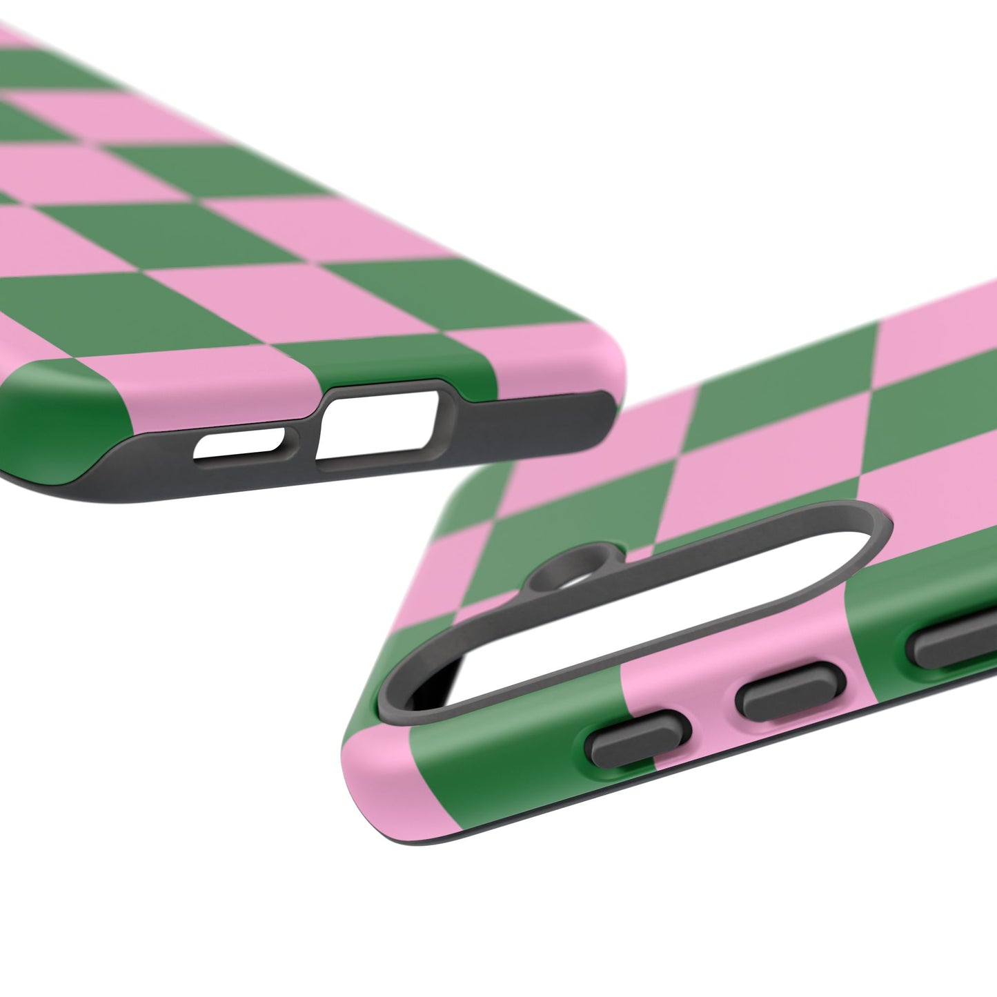 Pink Retro Checkered Phone Case – 90s Aesthetic, Vintage Grid Pattern for iPhone & Samsung - JGUS