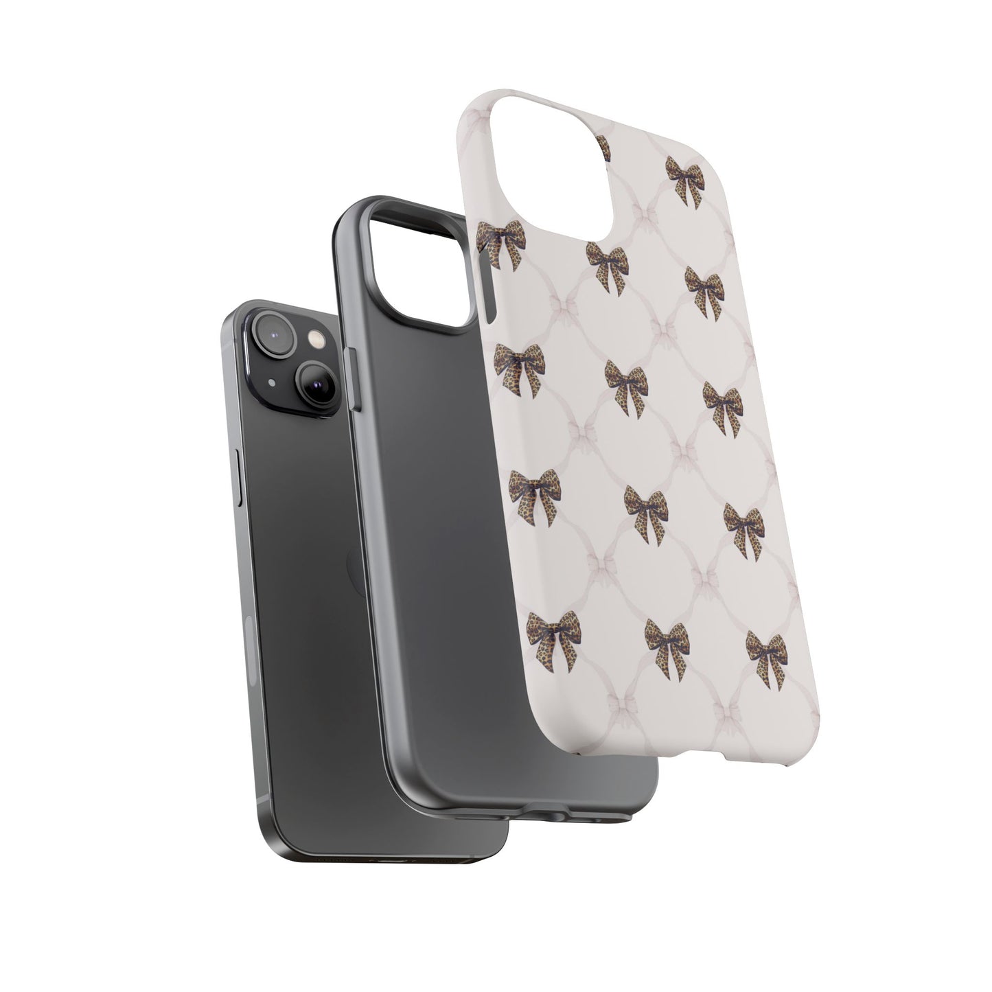 Chic Bow Pattern Phone Case | Elegant Clear Protective Case | Stylish iPhone & Samsung Cover - JGUS