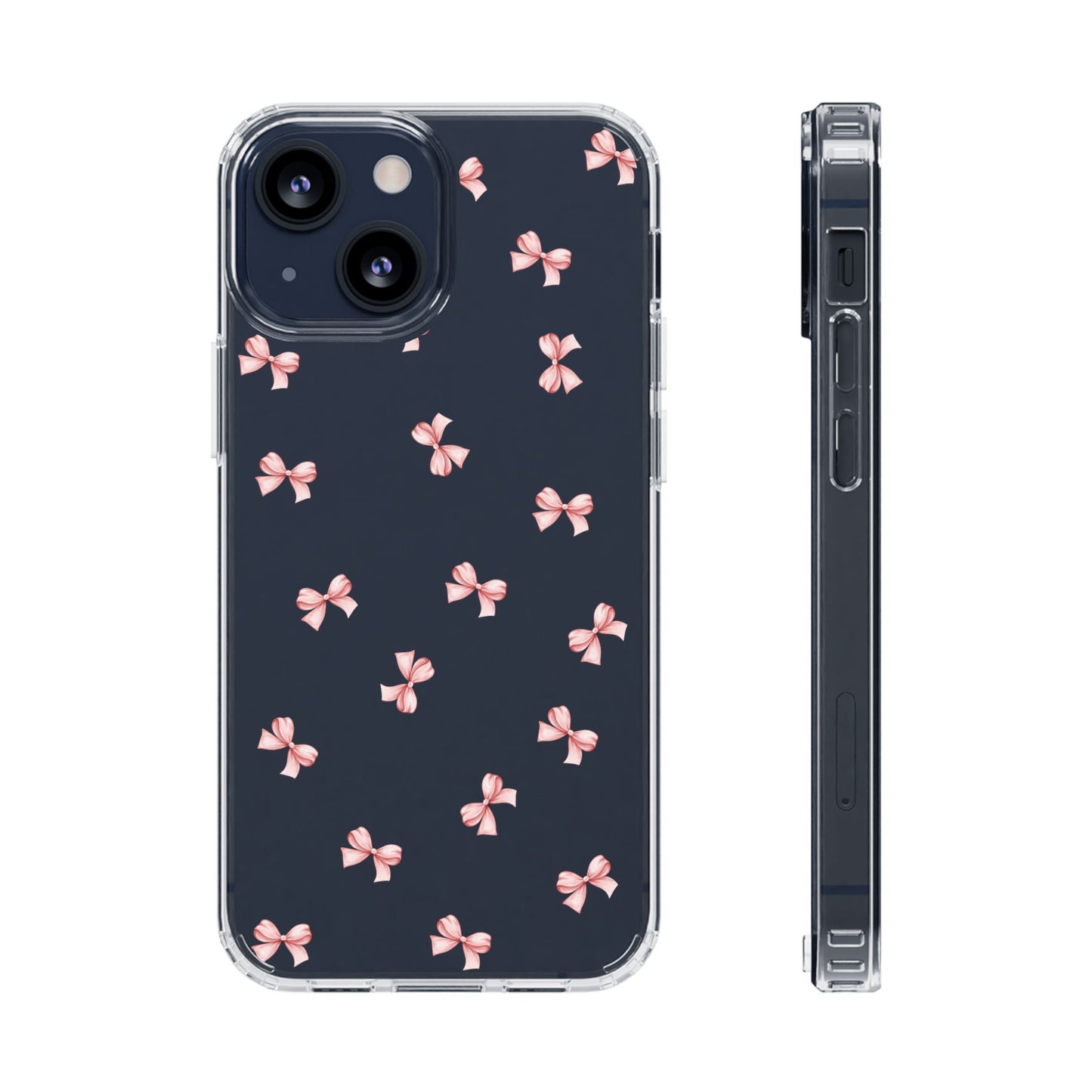 Pink Bow Dreams Clear Phone Case