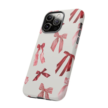 Burgundy Chic Bow Design Phone Case - JGUS